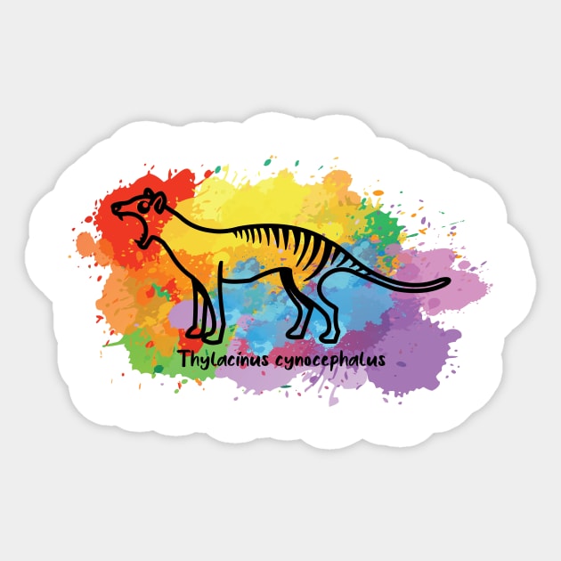 Thylacine Scream Sticker by RockabyeBillie